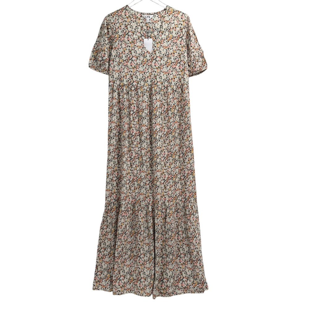 long tall sally Cream Floral Maxi Dress with Pink & Green Accents